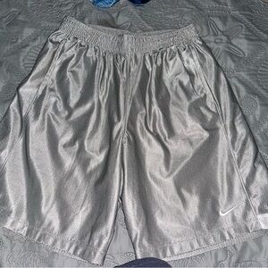 Nike Shiny Grey/ Silver Athletic Shorts